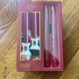 Lenox winter greetings candlestick pair, NEW